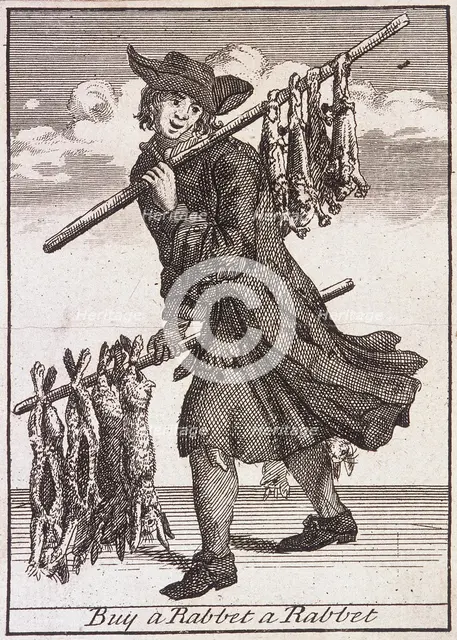 'Buy a Rabbet a Rabbet', Cries of London, (c1688?). Artist: Anon