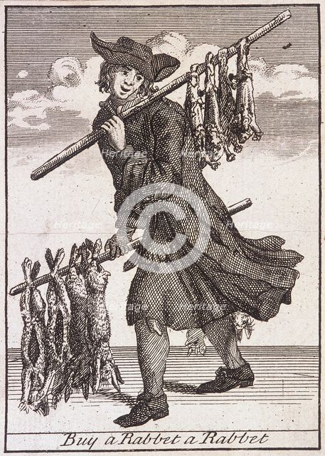 'Buy a Rabbet a Rabbet', Cries of London, (c1688?). Artist: Anon