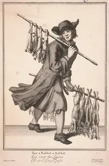 Buy a Rabbet a Rabbet Cries of London, (c1688?). Artist: Pierce Tempest