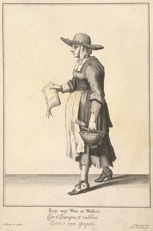 Buy any Wax or Wafers Cries of London, (c1688?). Artist: Pierce Tempest