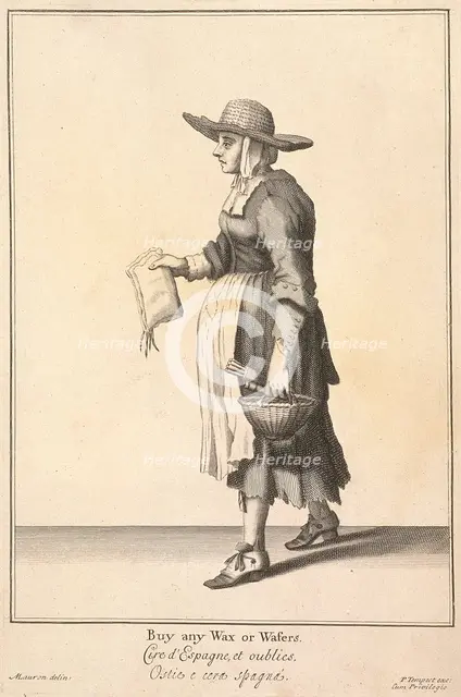 'Buy any Wax or Wafers', Cries of London, (c1688?). Artist: Pierce Tempest