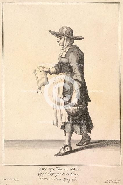 'Buy any Wax or Wafers', Cries of London, (c1688?). Artist: Pierce Tempest