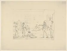 Buying a Substitute in the North during the War (from Confederate War Etchings), 1861-63. Creator: Adalbert John Volck