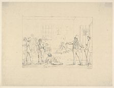 Buying a Substitute in the North during the War (from Confederate War Etchings), 1861-63. Creator: Adalbert John Volck