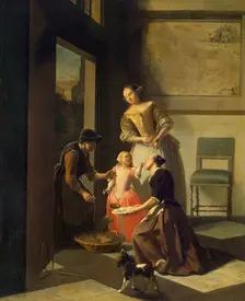 Buying Grapes, 1669. Creator: Jacob Ochtervelt