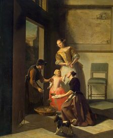 Buying Grapes, 1669. Creator: Jacob Ochtervelt