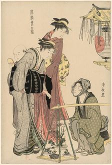 Buying Potted Plants, from the series "A Brocade of Eastern Manners (Fuzoku..., c. 1783/84. Creator: Torii Kiyonaga