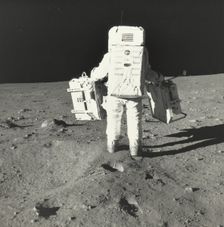 Buzz Aldrin on the Moon with Components of the Early Apollo Scientific Experiments Package, 1969. Creator: Neil Armstrong
