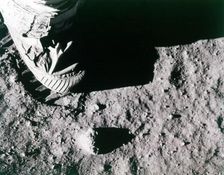 Buzz Aldrin's footprint on the Moon, Apollo 11 mission, July 1969. Creator: Buzz Aldrin