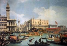 Buccentoro's Return to the Pier at the Doges palace 1730s. Artist: Canaletto
