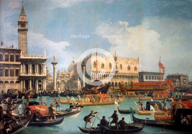 'Buccentoro's Return to the Pier at the Doges' palace', 1730s.  Artist: Canaletto
