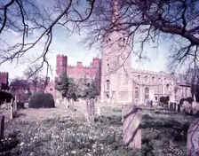 Buckden Palace and St Mary's Parish Church, Buckden, Huntingdonshire, c1955. Creator: Arthur Charles Kirby Ware