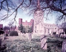 Buckden Palace and St Mary's Parish Church, Buckden, Huntingdonshire, c1955. Creator: Arthur Charles Kirby Ware
