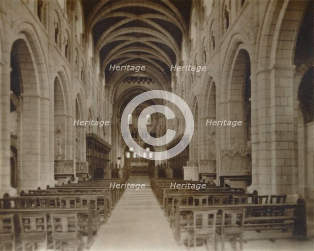 'Buckfast Abbey Church, (Interior)', late 19th-early 20th century. Artist: Unknown.