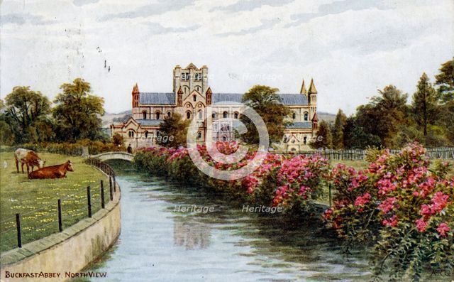 Buckfast Abbey, north view, Devon.Artist: J Salmon