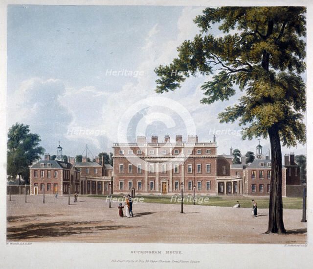 Buckingham House, Westminster, London, 1819. Artist: Thomas Sutherland