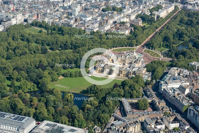 Buckingham Palace and Gardens, City of Westminster, London, 2021. Creator: Damian Grady.
