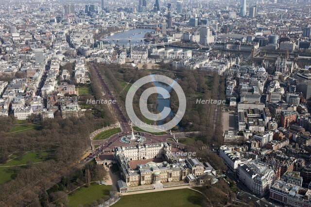 Buckingham Palace and St James's Park, Westminster, London, 2015. Artist: Damian Grady.