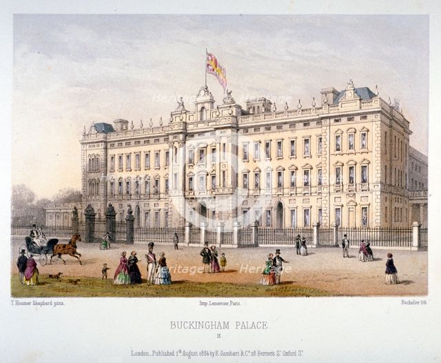 Buckingham Palace, Westminster, London, 1854. Artist: Charles Claude Bachelier