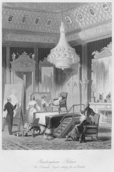 Buckingham Palace. The Princess Royal sitting for a Portrait c1841. Creator: William Radclyffe