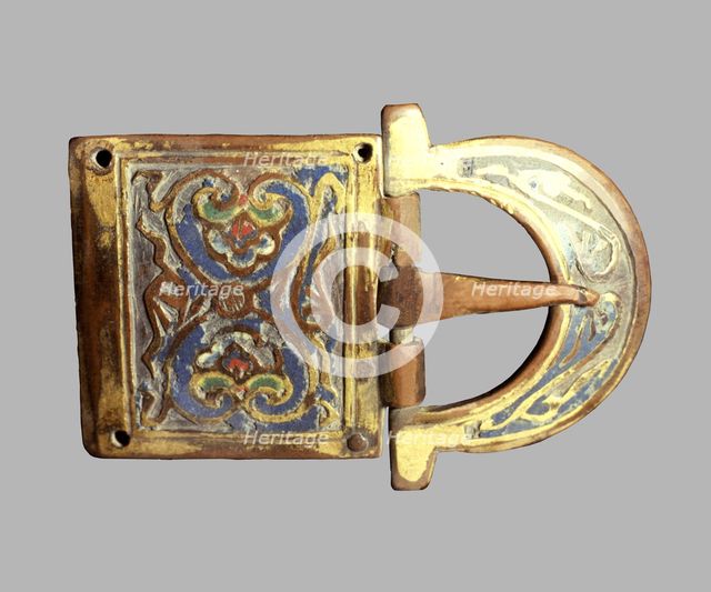 Buckle decorated with enamels.
