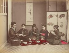 Buck Wheat Macaroni Eating, 1870s-1890s. Creator: Kusakabe Kimbei