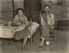 Bud Fields with His Wife Ivy, and His Daughter Ellen, Hale County, Alabama, 1936. Creator: Walker Evans