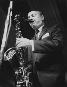 Bud Freeman, Daily Mail International Jazz Festival, Manchester, 1963. Creator: Brian Foskett