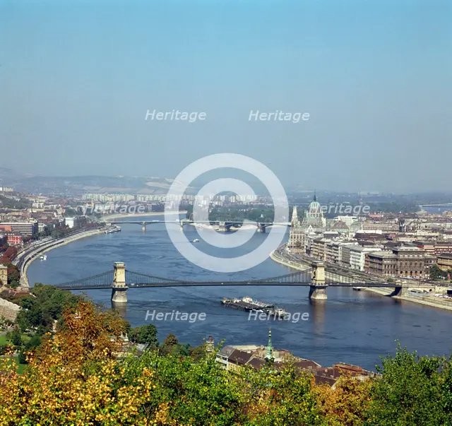 Budapest and the river Danube. Artist: Unknown