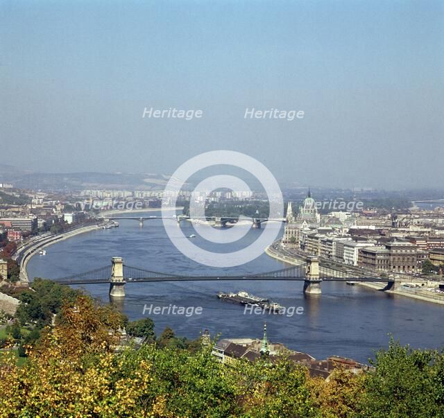 Budapest and the river Danube. Artist: Unknown