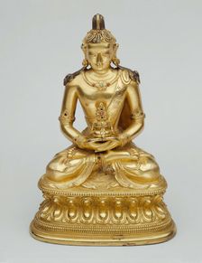 Buddha Amitayus Holding a Vase of Longevity (Kalasa), Mongolia, 18th century. Creator: Unknown