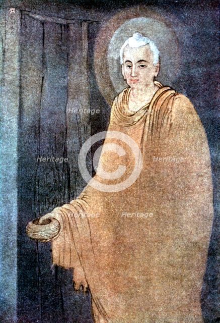 Buddha as mendicant in saffron robes. Artist: Unknown