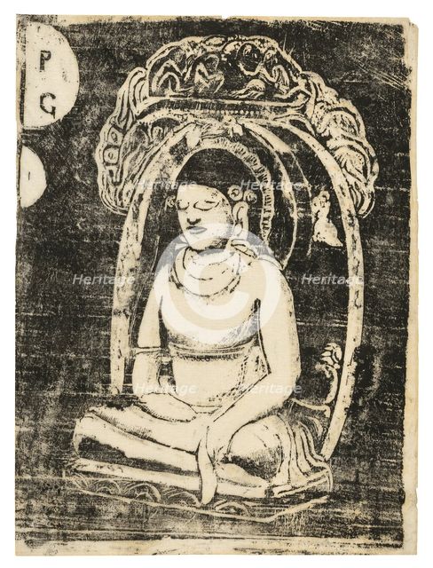 Buddha, from the Suite of Late Wood-Block Prints, 1898/99. Creator: Paul Gauguin.