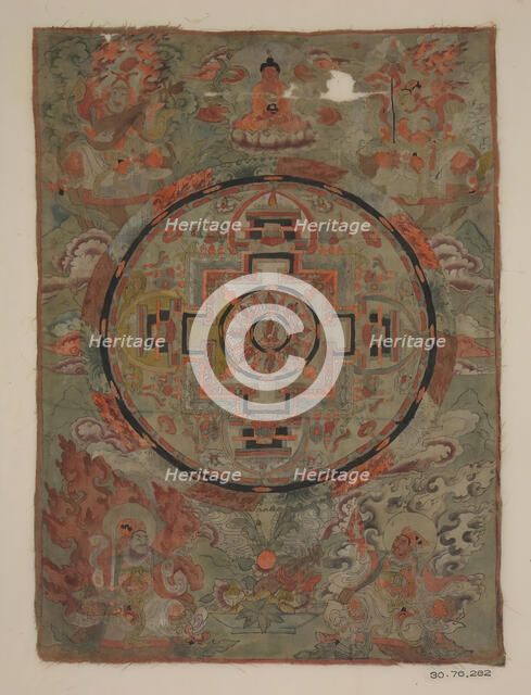 Buddha Surrounded By Bodhisattvas, 19th century. Creator: Unknown.