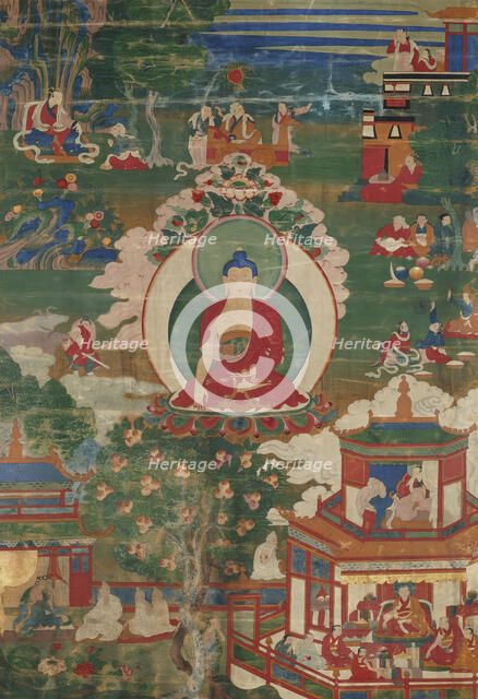 Buddha Shakyamuni and Narrative Scenes, 18th century. Creator: Anon.