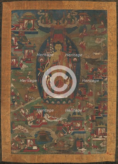 Buddha Shakyamuni and Scenes of His Previous Lives (Jataka Tales), 1573-1619. Creator: Unknown.