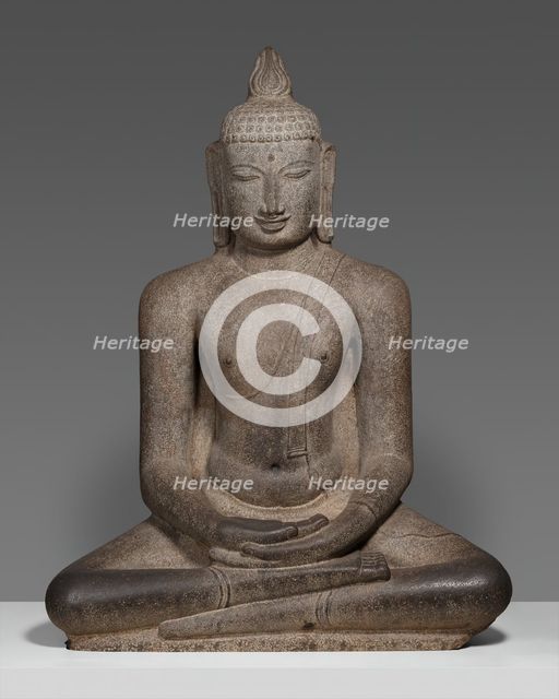 Buddha Shakyamuni Seated in Meditation (Dhyanamudra), Chola period, about 12th century. Creator: Unknown.