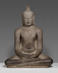 Buddha Shakyamuni Seated in Meditation (Dhyanamudra), Chola period, about 12th century. Creator: Unknown