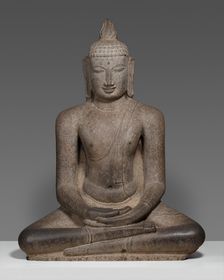 Buddha Shakyamuni Seated in Meditation (Dhyanamudra), Chola period, about 12th century. Creator: Unknown