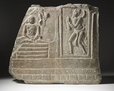 Buddha Shakyamuni Sheltered by the Serpent King Muchalinda, between 300 and 350. Creator: Unknown