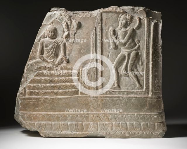 Buddha Shakyamuni Sheltered by the Serpent King Muchalinda, between 300 and 350. Creator: Unknown.