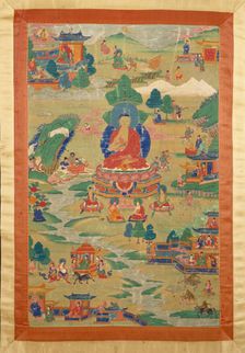 Buddha Shakyamuni with "Jataka" Tales, late 17th-early 18th century. Creator: Unknown