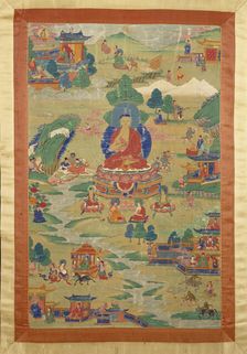 Buddha Shakyamuni with "Jataka" Tales, late 17th-early 18th century. Creator: Unknown