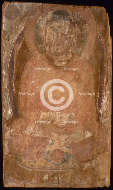 Buddha with a Halo and Flaming Body Mandorla, 6th-7th century. Creator: Unknown.
