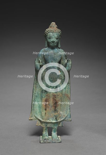 Buddha with Hands in Gesture of Teaching, Vitarka Mudra, 600s. Creator: Unknown.