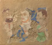 Buddha with Two Disciples, ca. 6th-7th century. Creator: Unknown