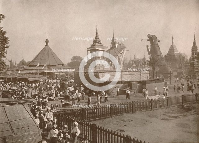 'Buddhist Cremation Scene. - A Phoongyi-byan', 1900. Creator: Unknown.