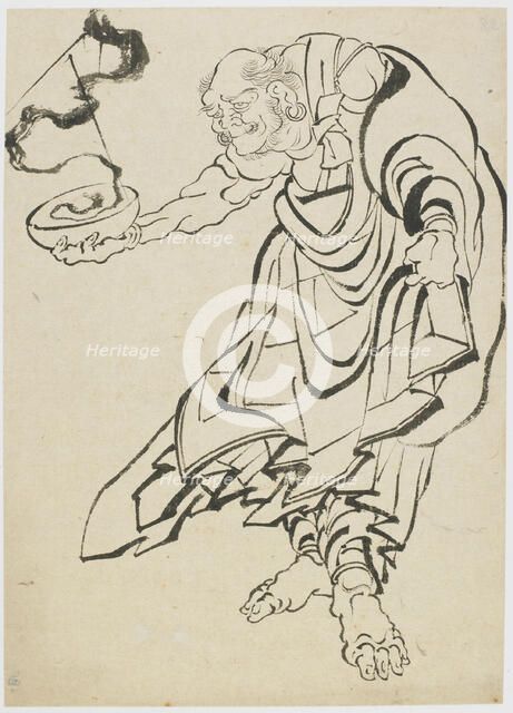Buddhist figure, late 18th-early 19th century. Creator: Hokusai.