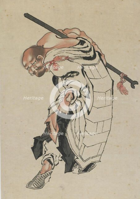 Buddhist figure, late 18th-early 19th century. Creator: Hokusai.