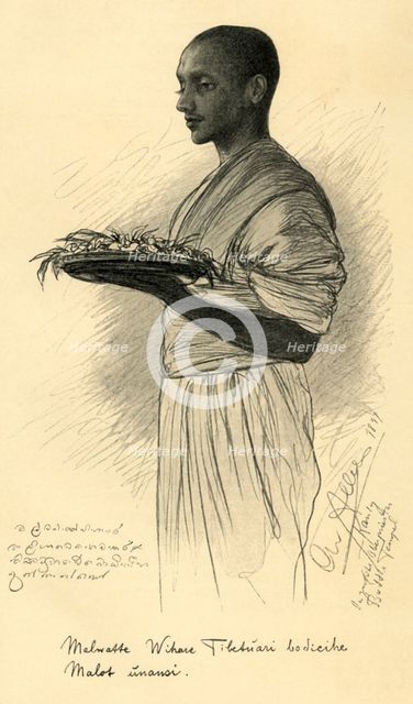 Buddhist monk, Ceylon, 1898. Creator: Christian Wilhelm Allers.